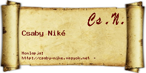 Csaby Niké névjegykártya